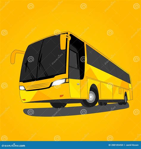 Colorful Stylish Designed Yellow Bus Vector Illustration Stock Illustration - Illustration of ...