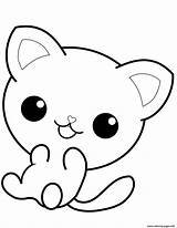 Kawaii Kitty Cat Coloring page Printable sketch template