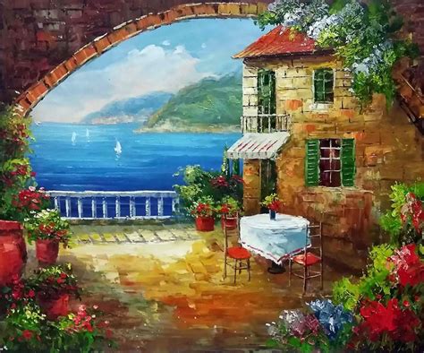 Find More Painting & Calligraphy Information about Modern Mediterranean Landscape Decorative Art ...