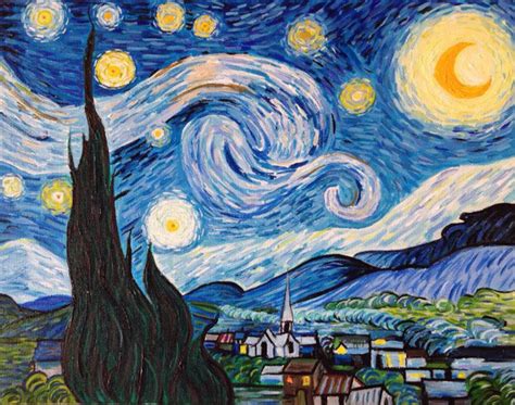 Hand Painted Vincent Van Gogh Starry Night Painting Reproduction on Canvas - Etsy Israel