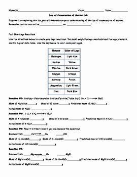 50 Conservation Of Mass Worksheet