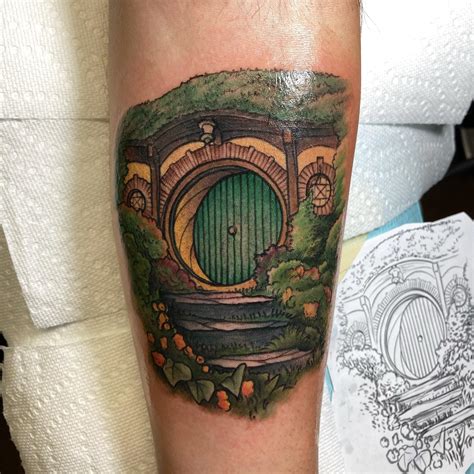 Hobbit door tattoo -by me- Harry Catsis, Bound By Design, Denver CO. : r/tattoos