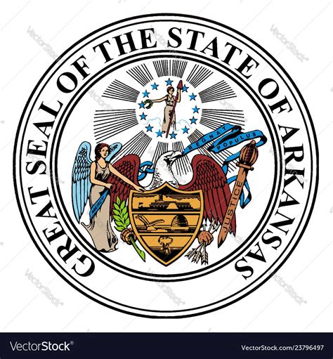 State seal of arkansas Royalty Free Vector Image