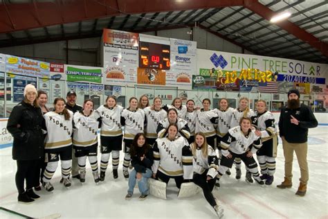 Penobscot Pioneers inaugural girls’ ice hockey win was a long time coming