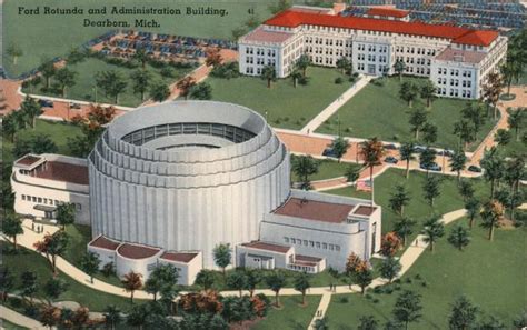 Ford Rotunda and Administration Building Dearborn, MI Postcard