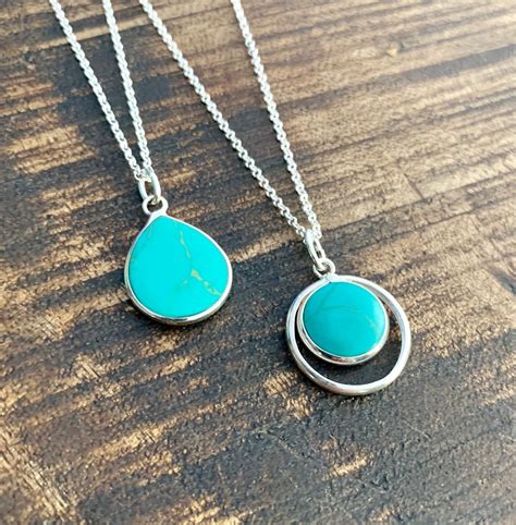 Turquoise Necklace, Necklaces For Women, Turquoise Jewelry, Dainty Necklace, Turquoise Pendant ...