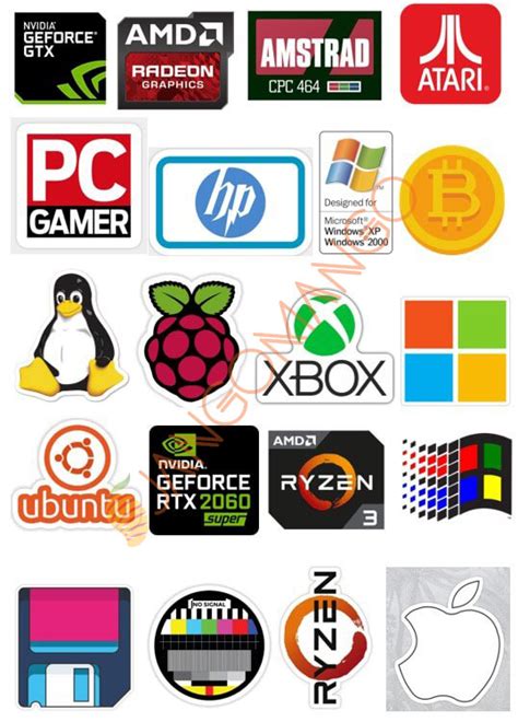 10 Pcs Laptop And Computer Fun Logo Stickers Pack For Laptop And Phone ...