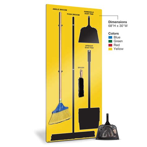 Sweeping Tools Shadow Board - Yellow - 68x30 Inch - 5S Product