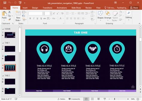 Interactive Tabbed Presentation Template For PowerPoint