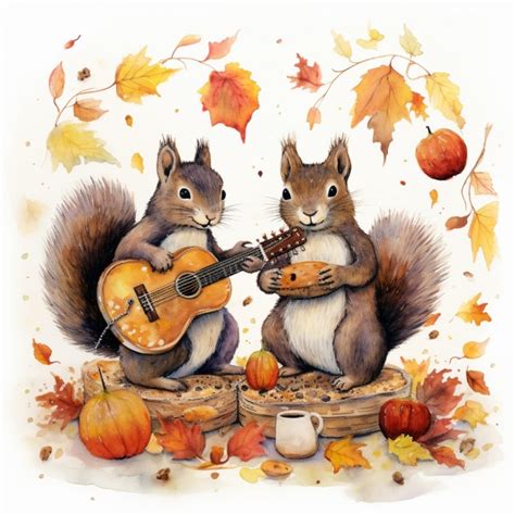 Autumn Fall Music Squirrels Free Stock Photo - Public Domain Pictures