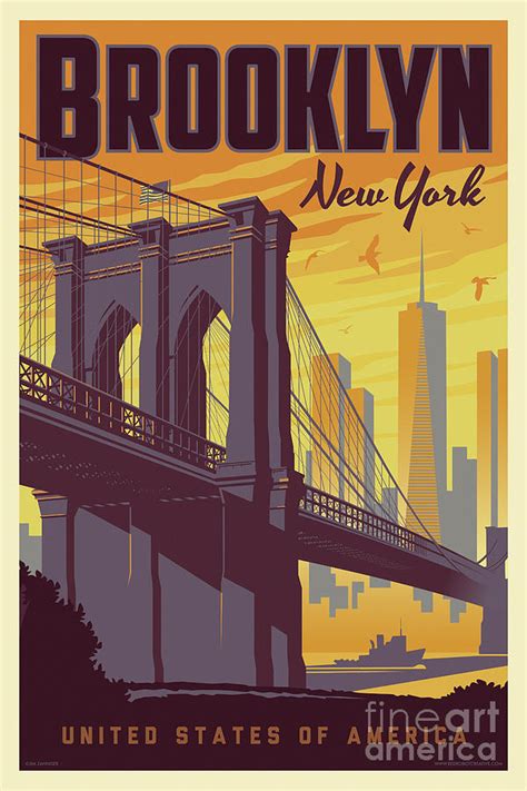 Brooklyn Poster - Vintage Brooklyn Bridge Digital Art by Jim Zahniser ...