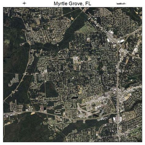 Aerial Photography Map of Myrtle Grove, FL Florida