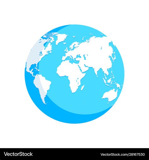 World map blue white globe Royalty Free Vector Image