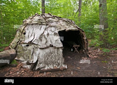 Reconstruction of a Native American Wigwam of the Western Abenaki Stock Photo, Royalty Free ...