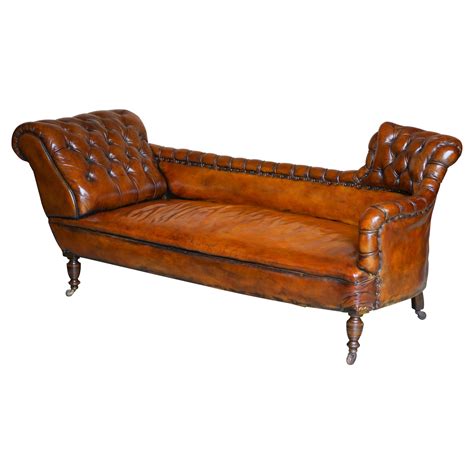 Leather Chesterfield Sofa With Chaise | Baci Living Room