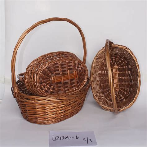 Christmas Gift Baskets Empty Wicker Fruit Baskets With Handle Willow ...