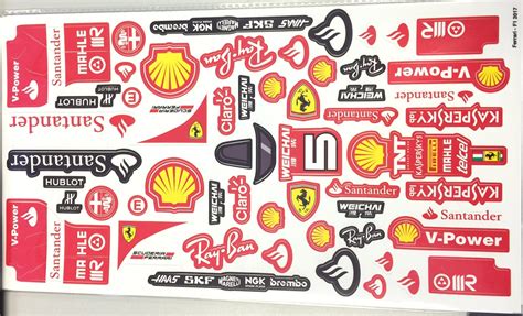 Ferrari 2017 F1 Sticker Sheet