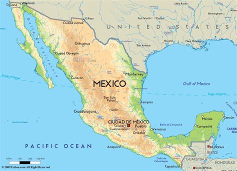 Mapa de estados unidos e México - Mapa de México e en américa (América ...