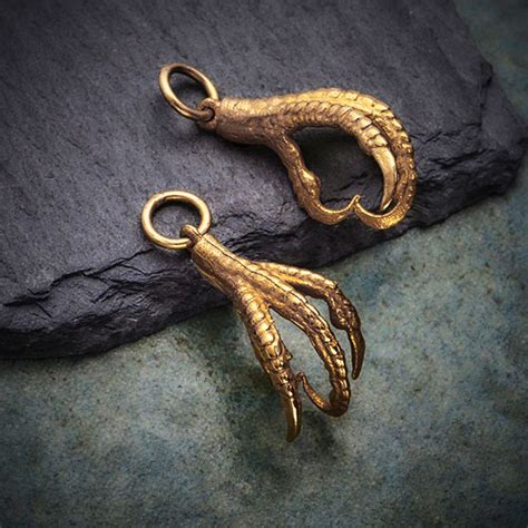 Bronze Bird Claw Charm - Realistic Bird Talon