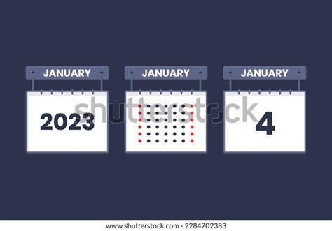 2023 Calendar Design January 4 Icon Stock Vector (Royalty Free ...