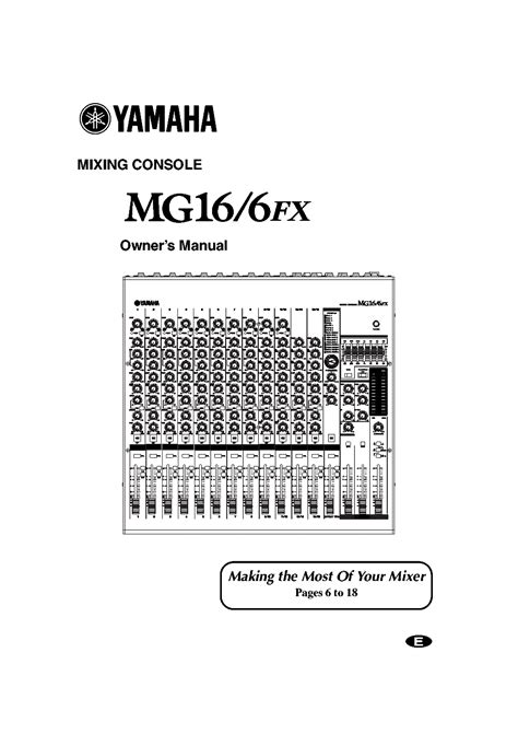 YAMAHA MG16-6FX MIXER USER MANUAL Service Manual download, schematics, eeprom, repair info for ...