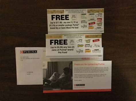 Free Purina pet food coupons