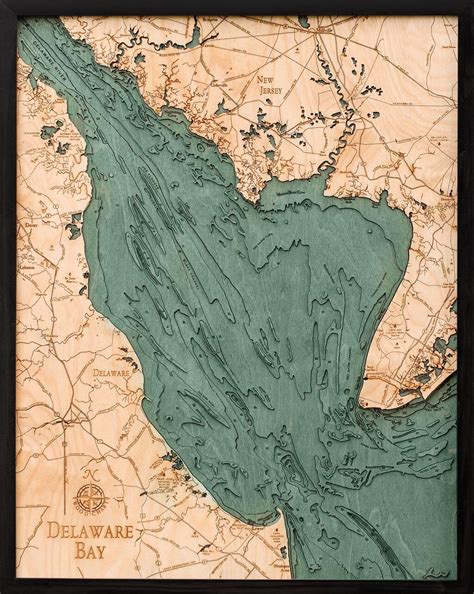 Bathymetric Map Delaware Bay - Scrimshaw Gallery