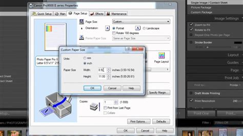 Canon - Set up custom paper size from Lightroom - YouTube