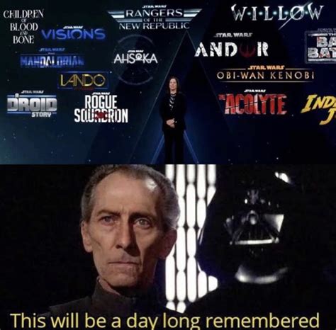 darth vader and star wars characters with caption that reads, this will be a day long remembrance