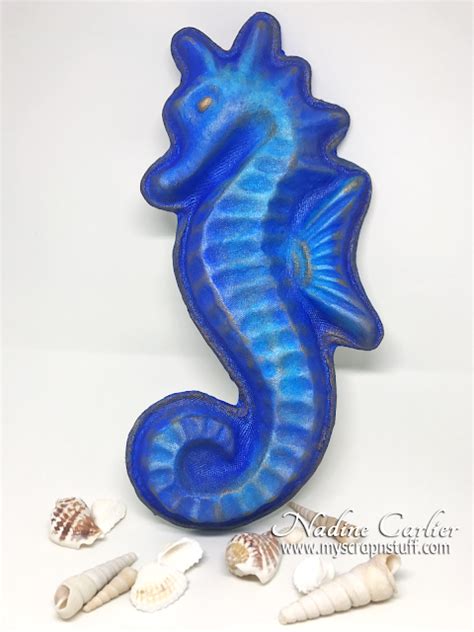 Gorgeous Results On A Paper Mache Seahorse ~ Nadine Carlier