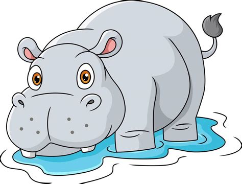 Cute baby hippo cartoon on water 24589767 Vector Art at Vecteezy