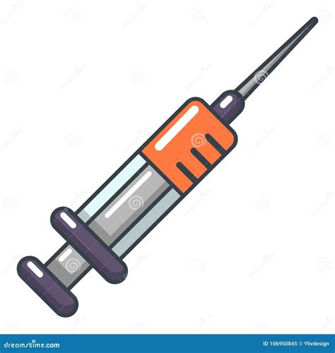 Syringe Icon, Cartoon Style Stock Vector - Illustration of isolated, pharmacy: 106950845