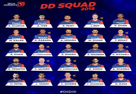 IPL 2018: Delhi Daredevils Season 11 Cricket Team Players list ...