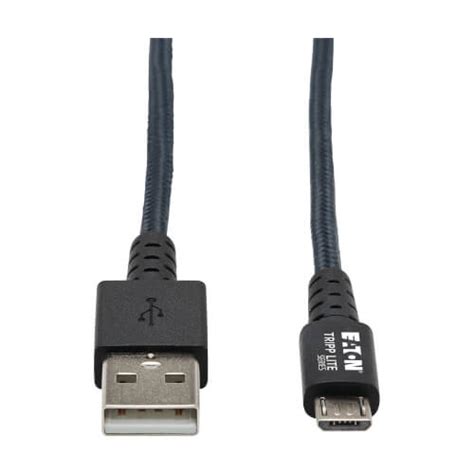 Heavy Duty USB-A to USB Micro-B Cable, M/M, Gray, 10ft | Eaton