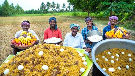 BIRYANI | MUTTON BIRYANI with Eggs | Traditional Biryani Recipe cooking in Village | Village ...