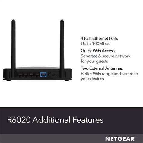 NETGEAR R6020 WiFi Router | Netgear, Internet speed test, Guest wifi