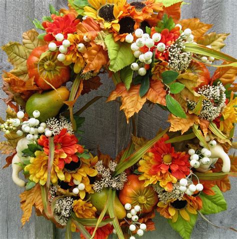 Fall Wreaths Autumn Floral Wreath Harvest Thanksgiving