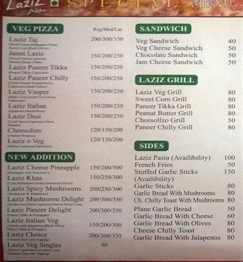 Laziz Pizza Menu, Menu for Laziz Pizza, Lohegaon, Pune - Zomato