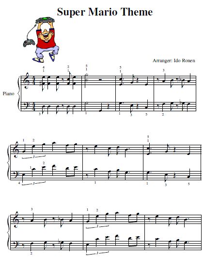 A Free Super Mario Piano Sheet Music for beginners. It sounds cool! | Piano sheet music, Piano ...