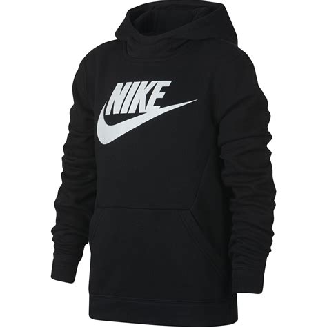 Nike Boys Sportswear Pullover Hoodie - Black/White - Tennisnuts.com