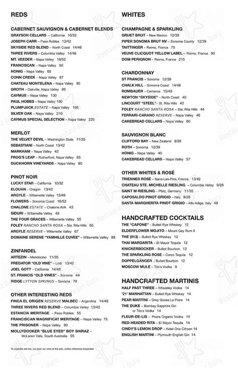 Menu at Stoney River Steakhouse and Grill, Chapel Hill, 201 S Estes Dr Space 100-A