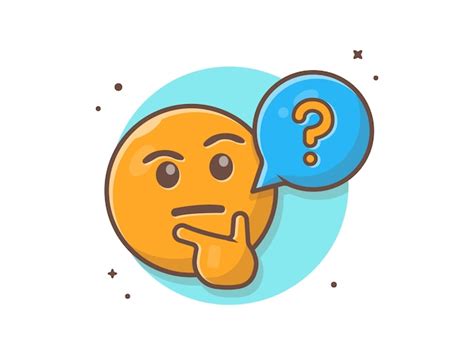 Premium Vector | Thinking and Confusing Face Emotclip-art with Question Speech Bubble and Thumb ...