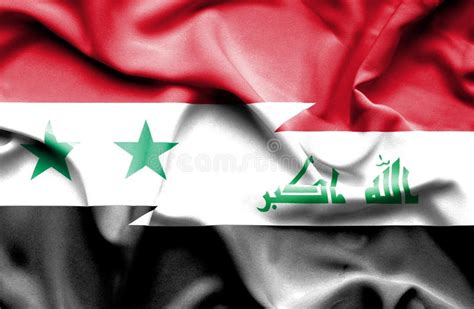 Iraq and Syria Flags Together Paper Texture Illustration Stock ...