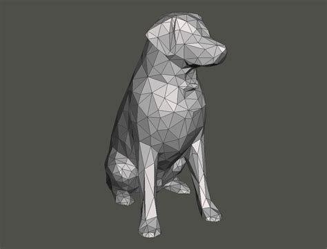 Low Poly Labrador Dog Statue free 3D model 3D printable | CGTrader