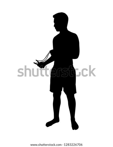 Young Man Catapult Silhouette Vector Stock Vector (Royalty Free) 1283226706 | Shutterstock