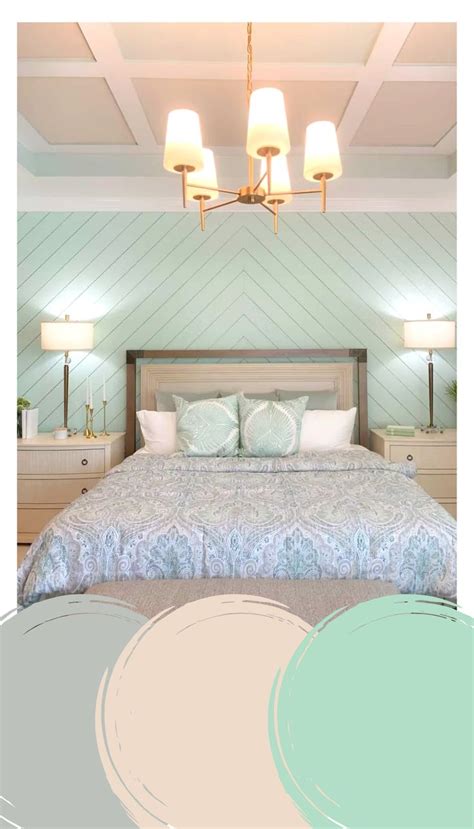 Seafoam Green Airy Bedroom Design Beach Houses in 2021 | Green room ...