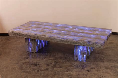 LightBeam Coffee table with Clear Resin, RGB Leds | Furniture, Custom furniture, Salvaged wood