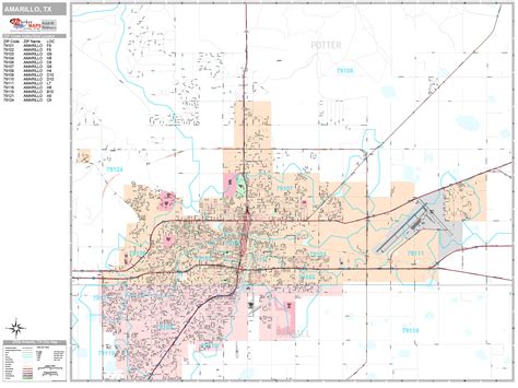 Amarillo Texas Wall Map (Premium Style) by MarketMAPS