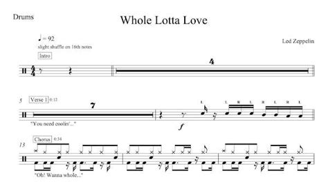 Whole Lotta Love - Drums - Music by the Measures