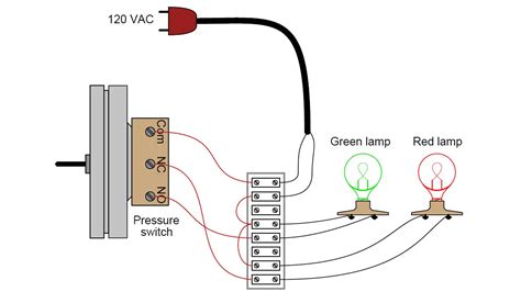 Draw Wiring of a Pressure Switch to control two lamps - Inst Tools